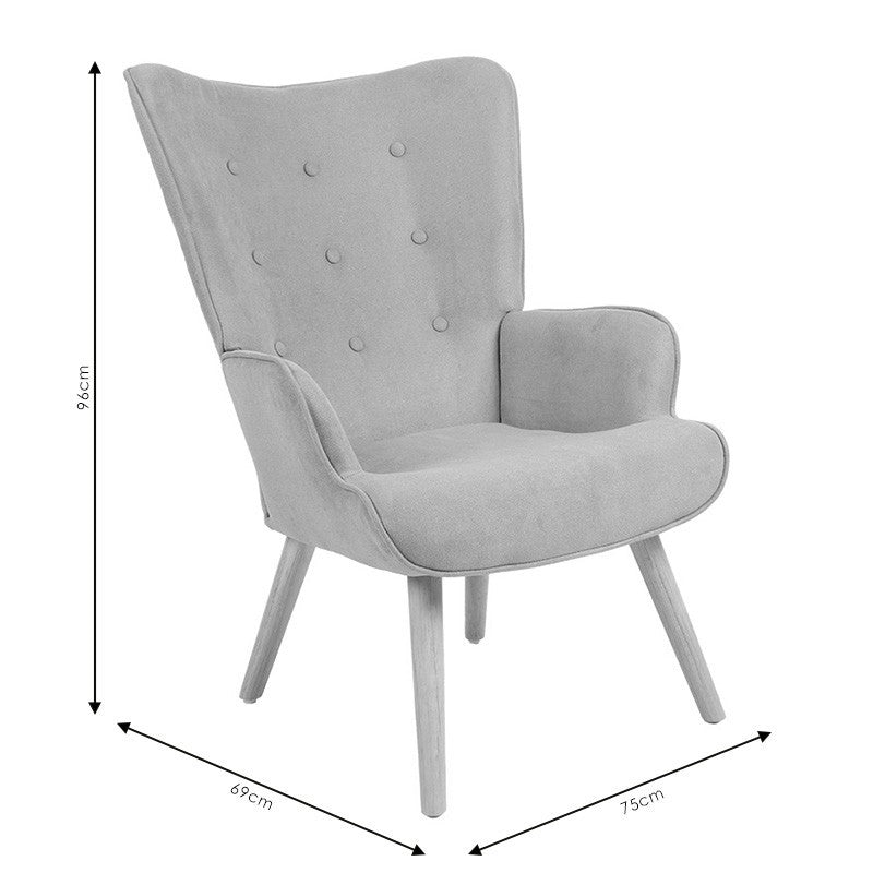 Fauteuil Fluffy tissu marron-naturel 75x69x96cm