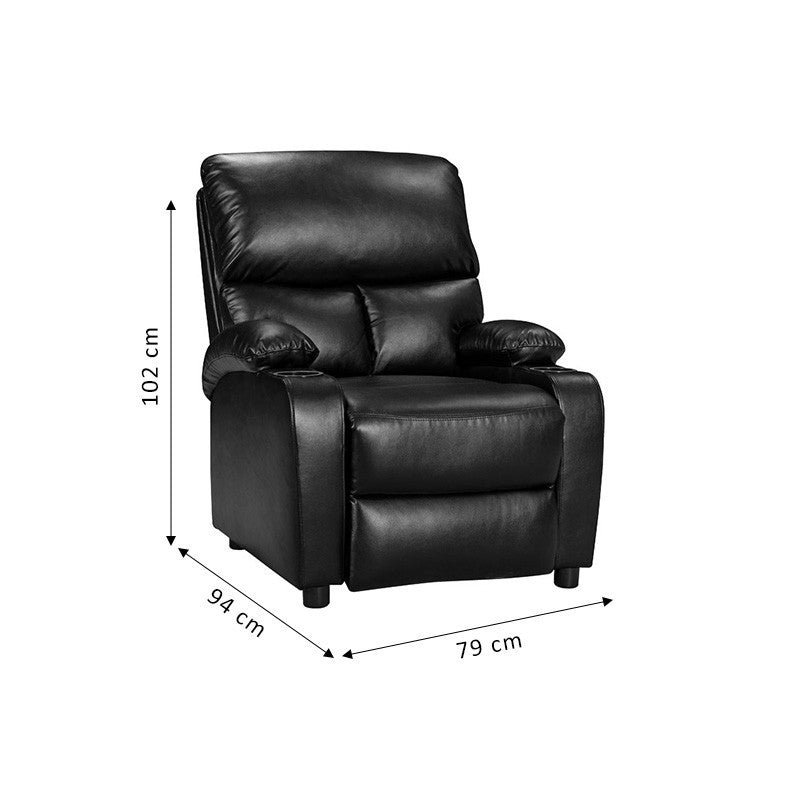 Fauteuil relax avec porte-gobelet Gartia PU Marron