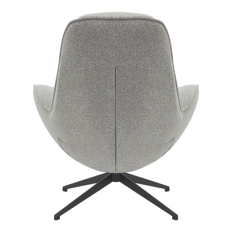 Fauteuil Rotatif Flago en Tissu Boucle Gris Clair 85x88x103.5cm