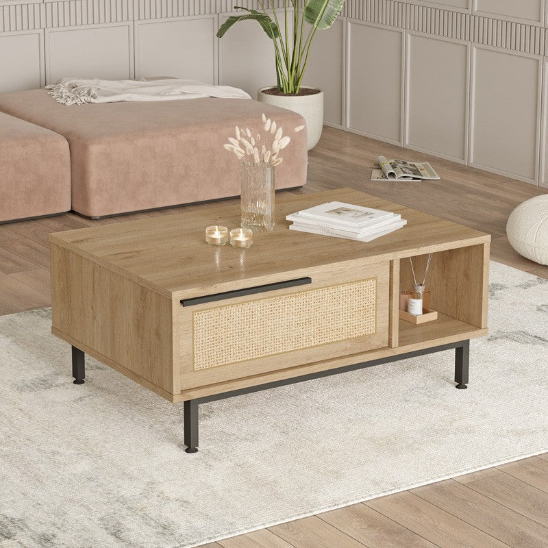 Table basse avec rangement 90x60x37,6 cm