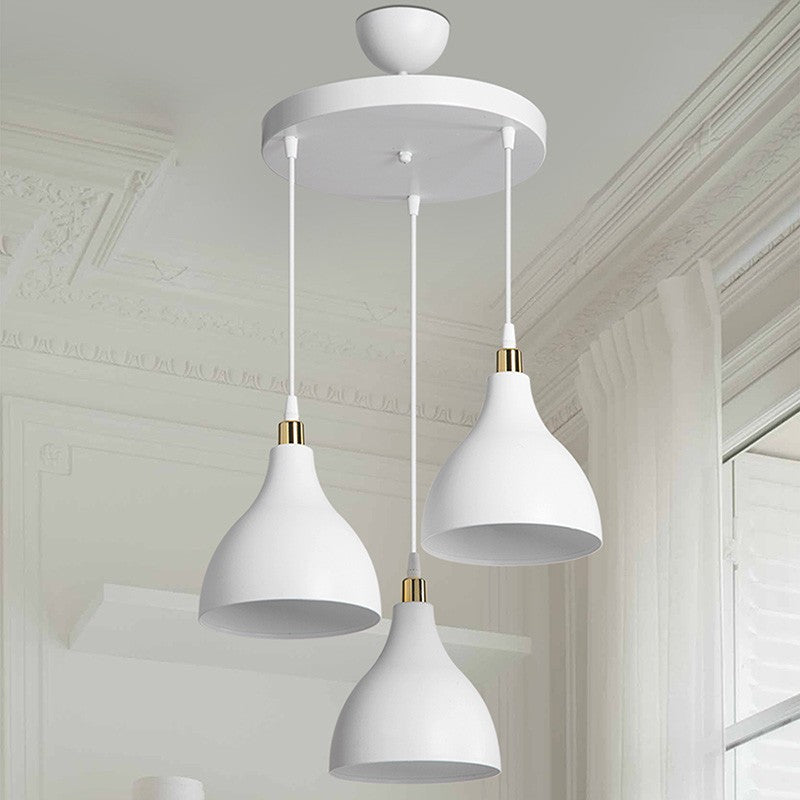 Plafonnier suspension luminaire Lofty Å27 blanc D40x80cm