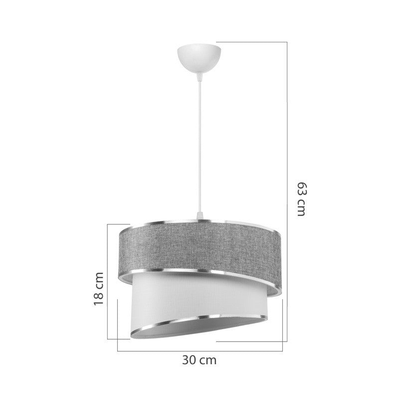 Suspension luminaire plafonnier rose blanc 30x18 cm