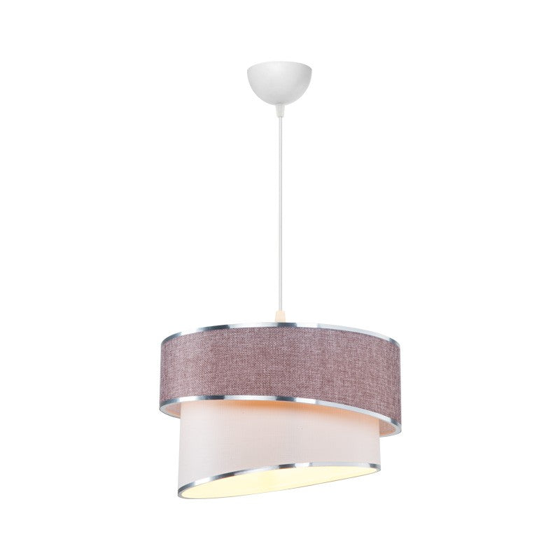 Suspension luminaire plafonnier rose blanc 30x18 cm
