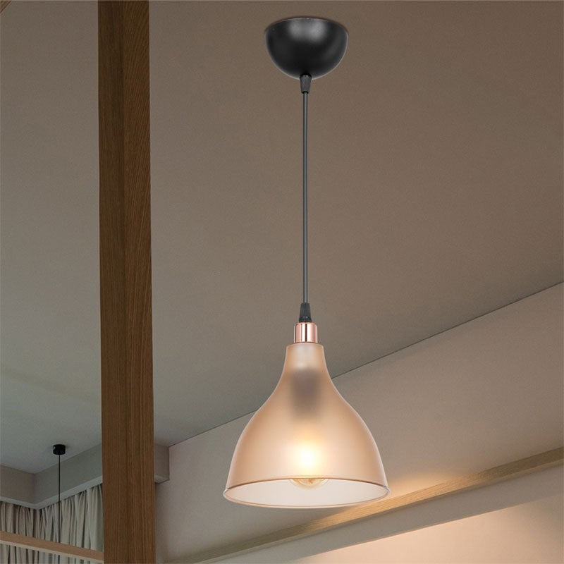 Suspension luminaire Plafonnier Orazio ambre-noir