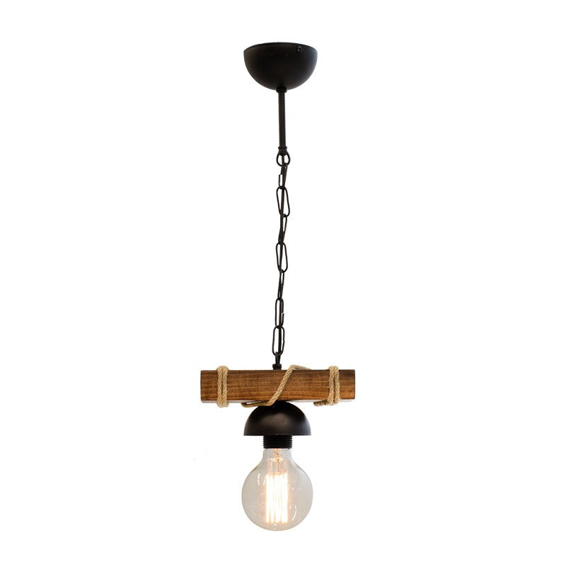 Suspension luminaire Plafonnier Ε27 couleur noyer-noir 20x8,5x52,5cm