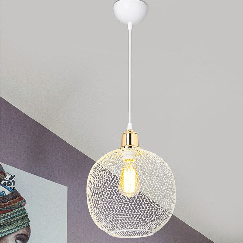 Suspension luminaire Plafonnier E27 blanc-doré D26x70cm