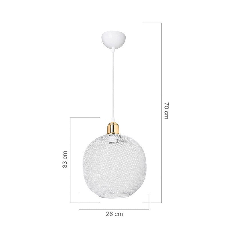 Suspension luminaire Plafonnier E27 blanc-doré D26x70cm