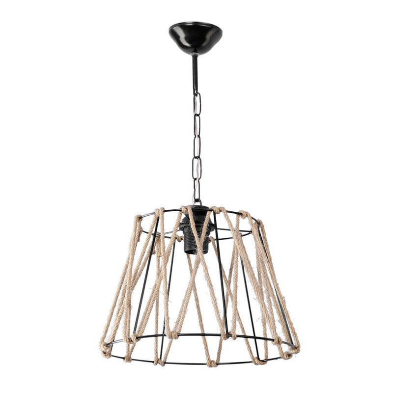 Suspension luminaire Plafonnier PΕ27 noir-beige 30x54cm