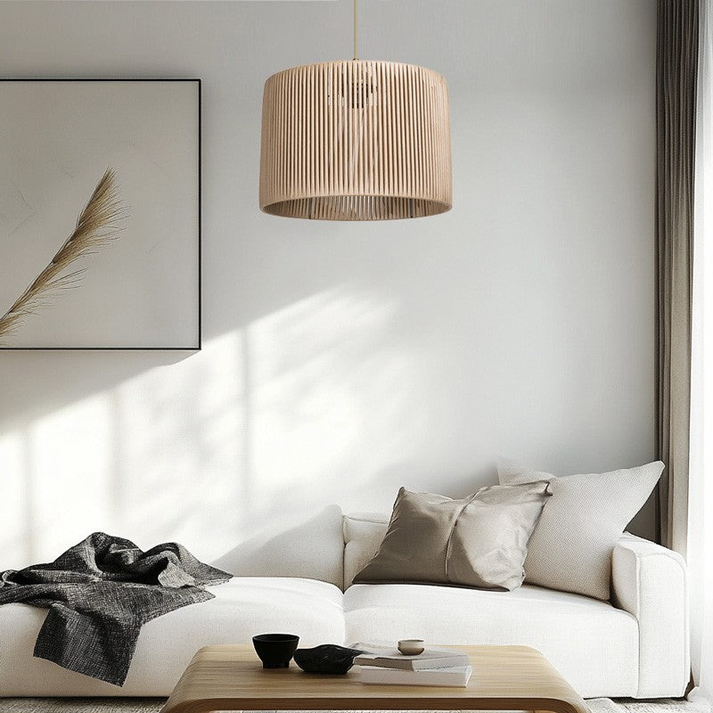 Suspension luminaire Plafonnier Ε27 naturel D30x75cm