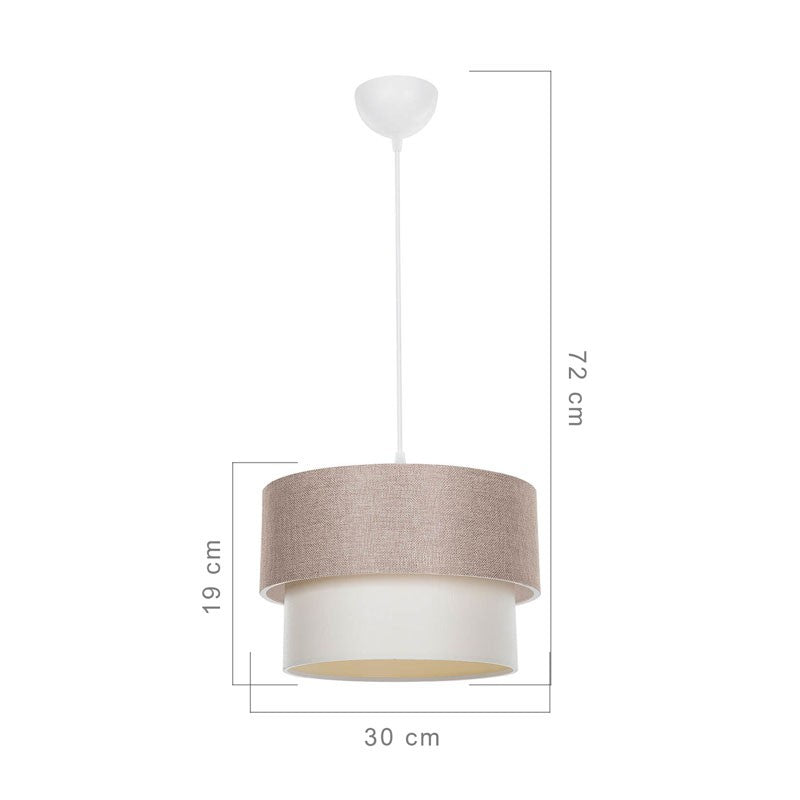 Suspension luminaire Plafonnier Ε27 beige D30x72cm
