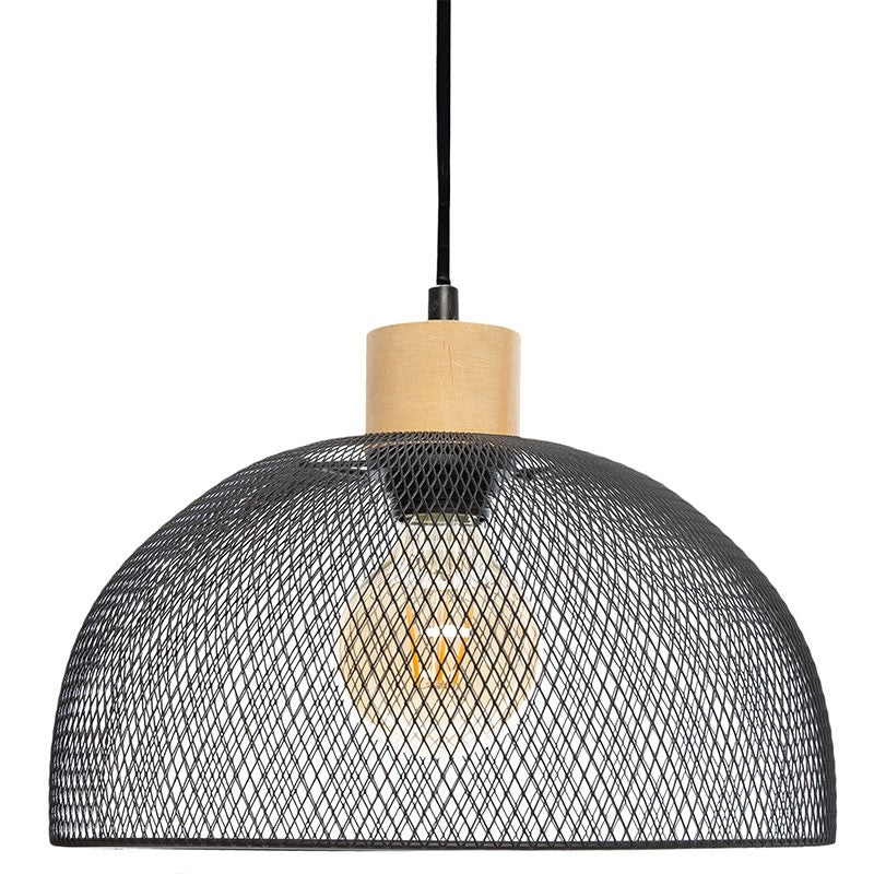 Suspension luminaire Plafonnier Sam 27 noir D30x22,5cm