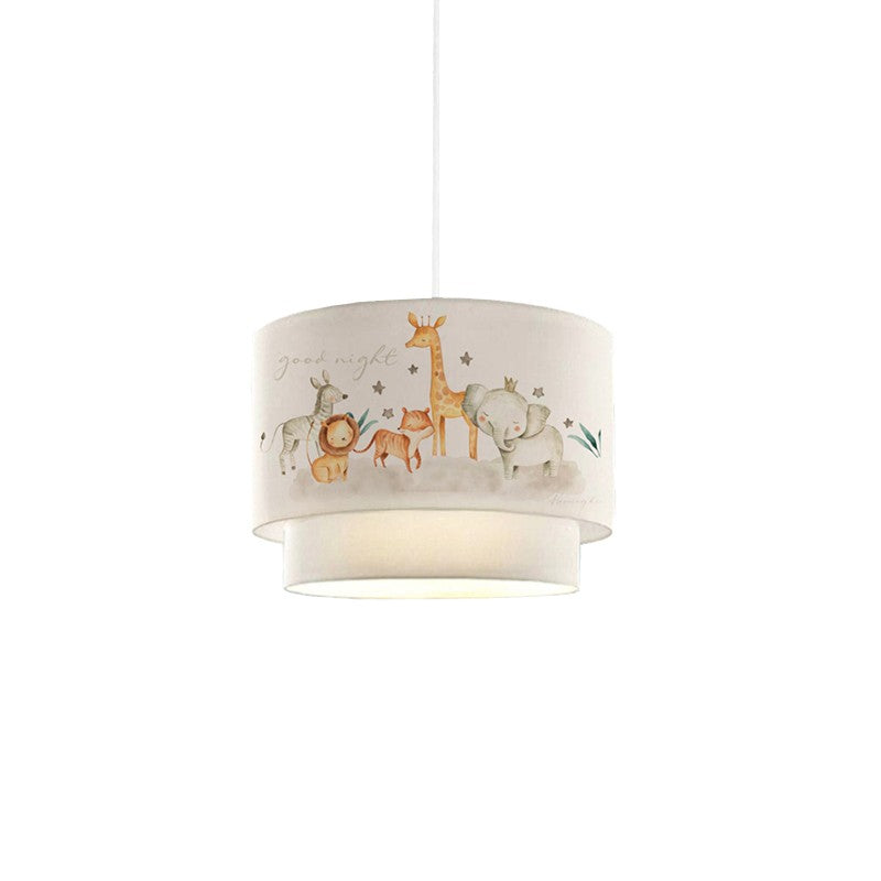 Suspension luminaire Plafonnier pour enfants E27 blanc-orange D30x70cm