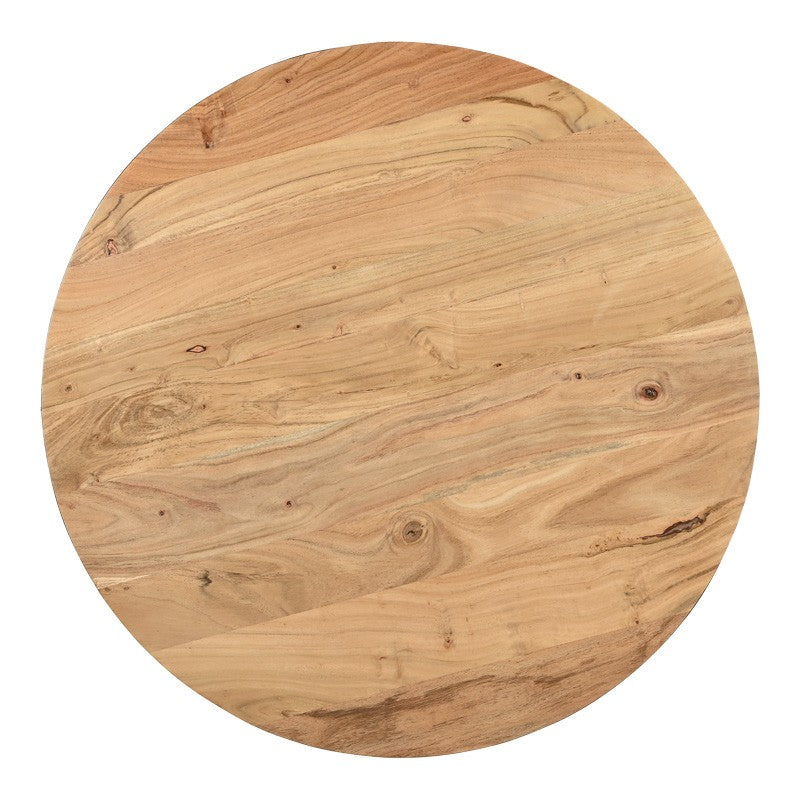 Table basse blanc bois d'acacia massif 90x40 cm