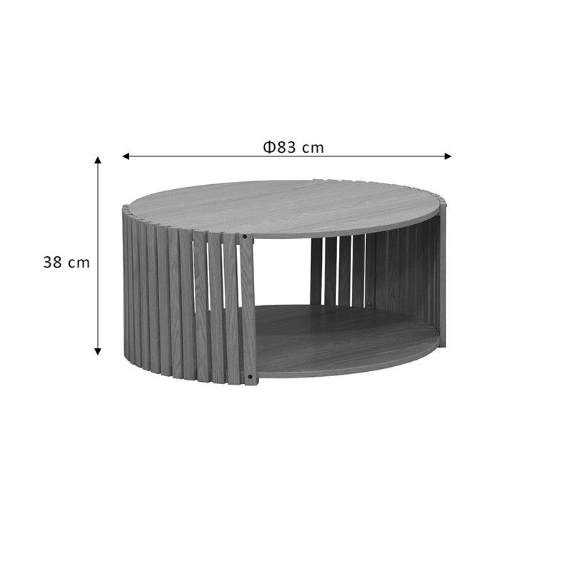 Table basse bois mdf naturel D83x38cm