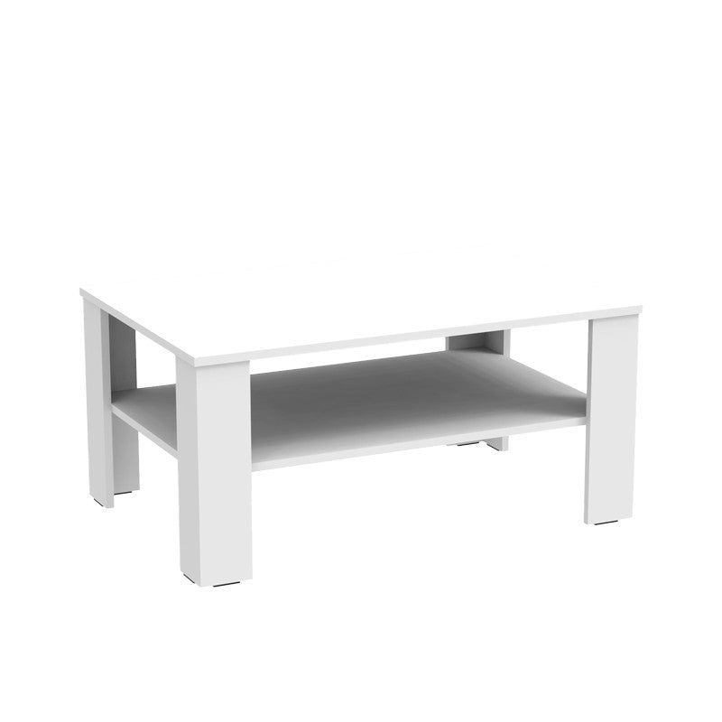 Table basse bois blanche 90x60x42,3 cm