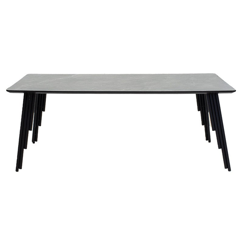 Table basse gris ciment noir 120x60x45cm