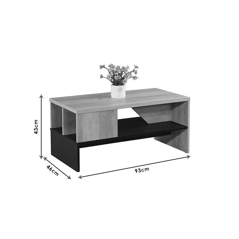 Table basse Naya naturel-anthracite 93x46x43 cm