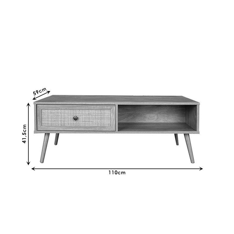 Table basse Oslo bois Sonoma 110x59x41,5 cm