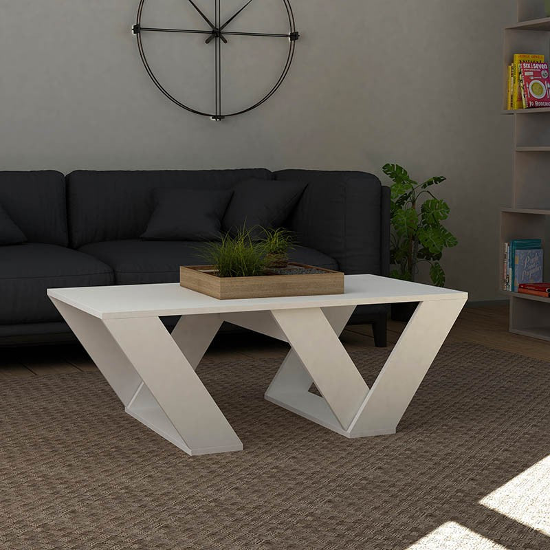 Table basse blanche 110x60x40 cm