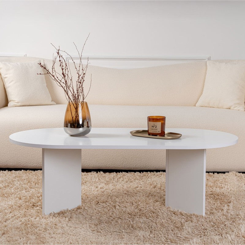 Table basse blanche 119x60x40 cm