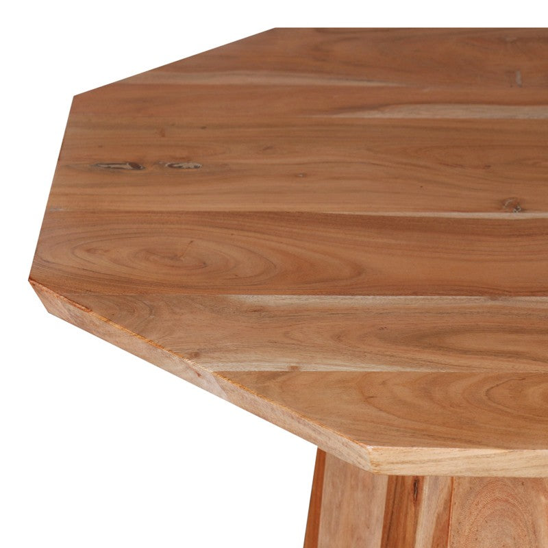 Table basse octogonale bois d'acacia 80x45 cm