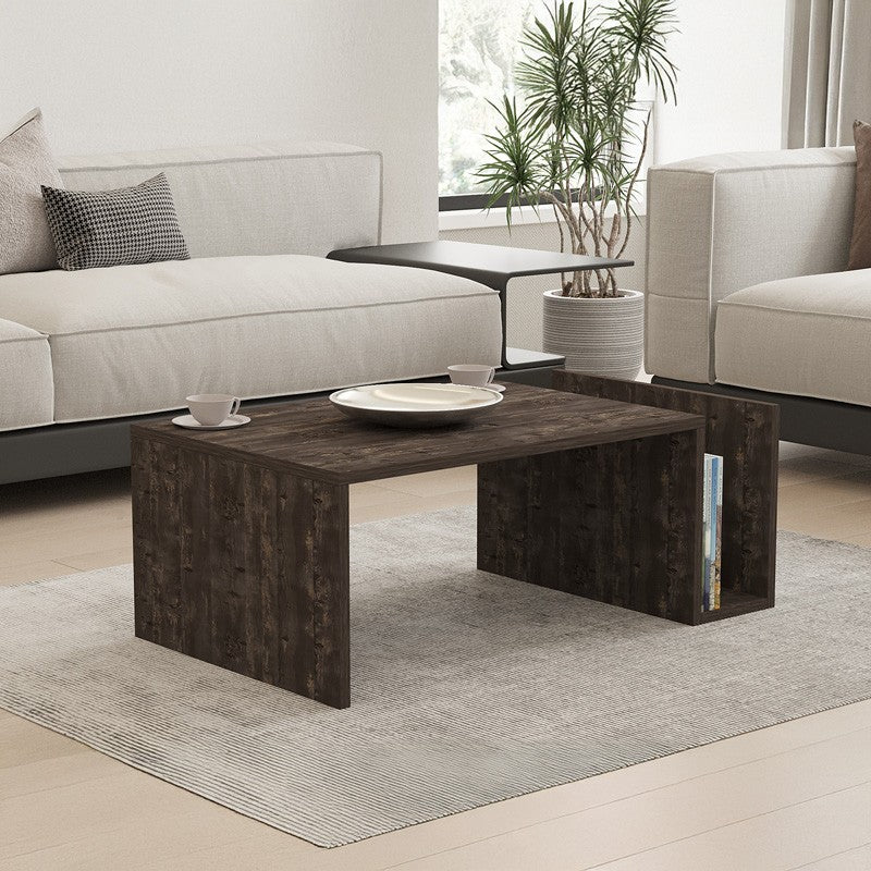 Table basse bois noyer foncé 86,8 x 50 x 32,4 cm