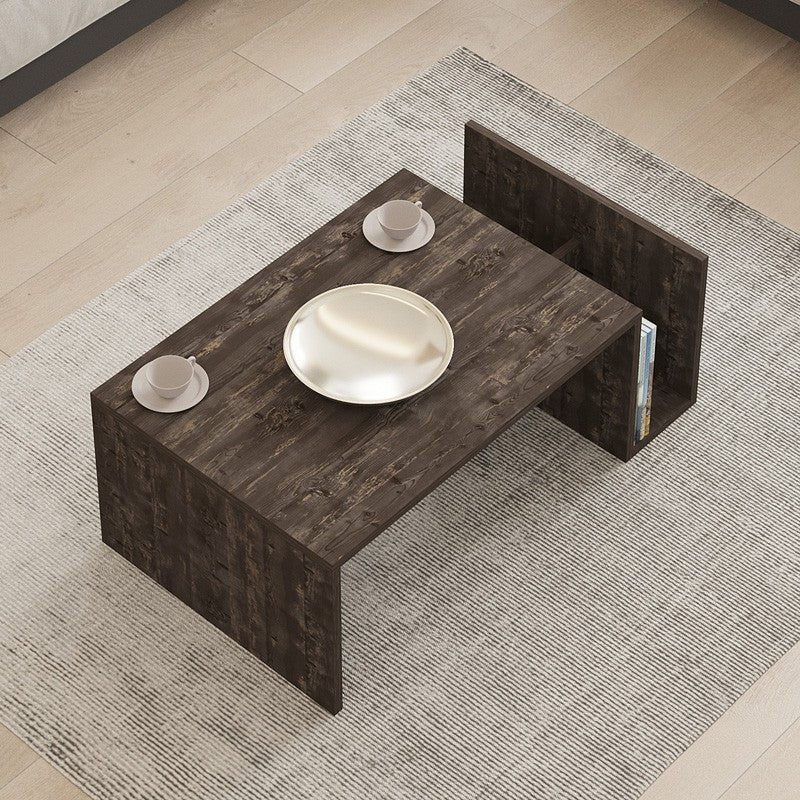 Table basse bois noyer foncé 86,8 x 50 x 32,4 cm