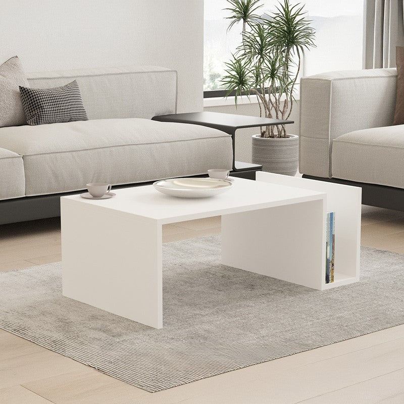 Table basse blanche 86,8 x 50 x 32,4 cm