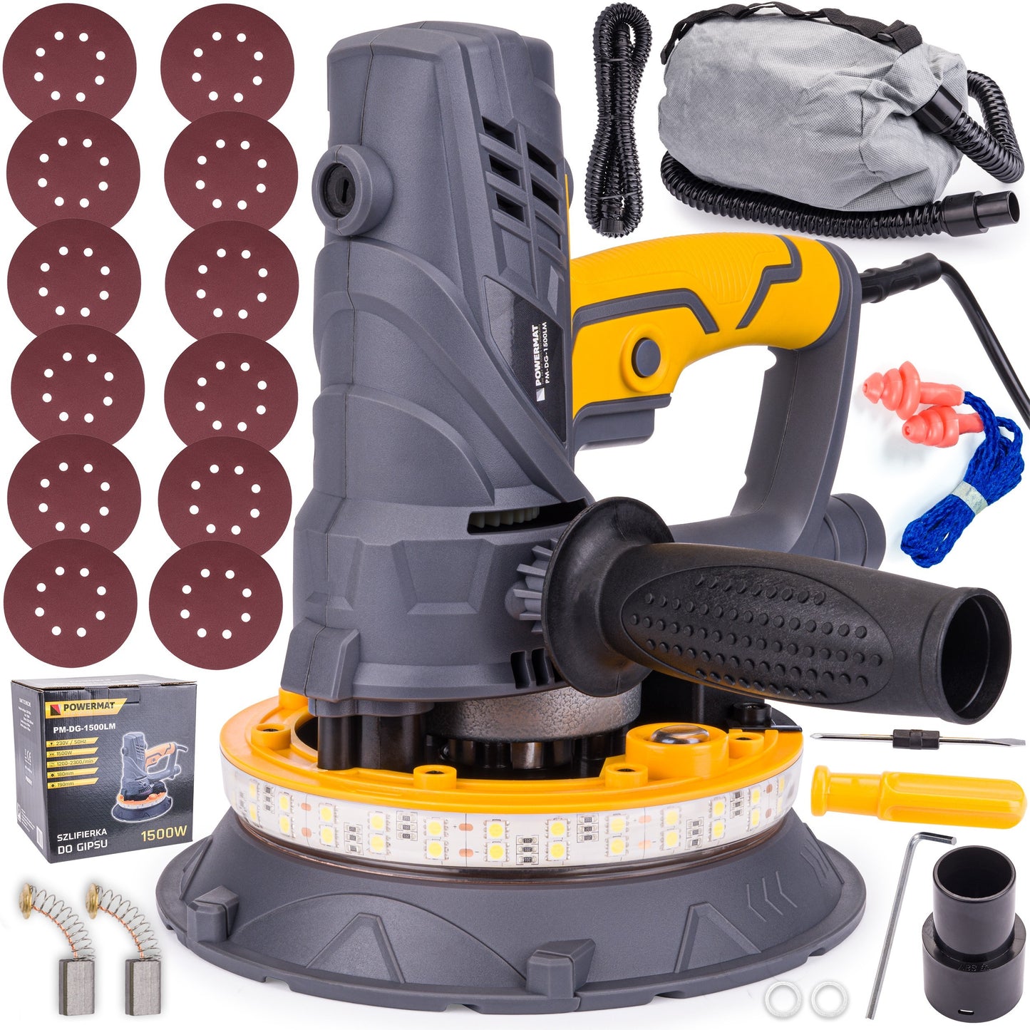 Ponceuse électrique à plâtre 1500 W + 12 disque de ponçage