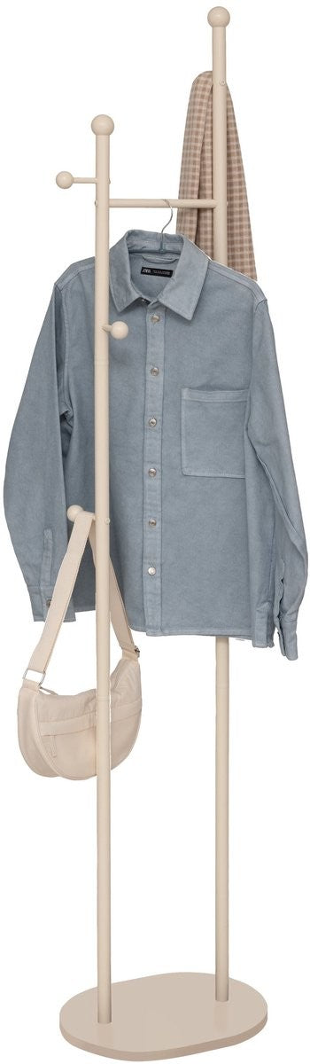 Porte manteau metal 6 crochet 40 x 30 x 188 cm beige