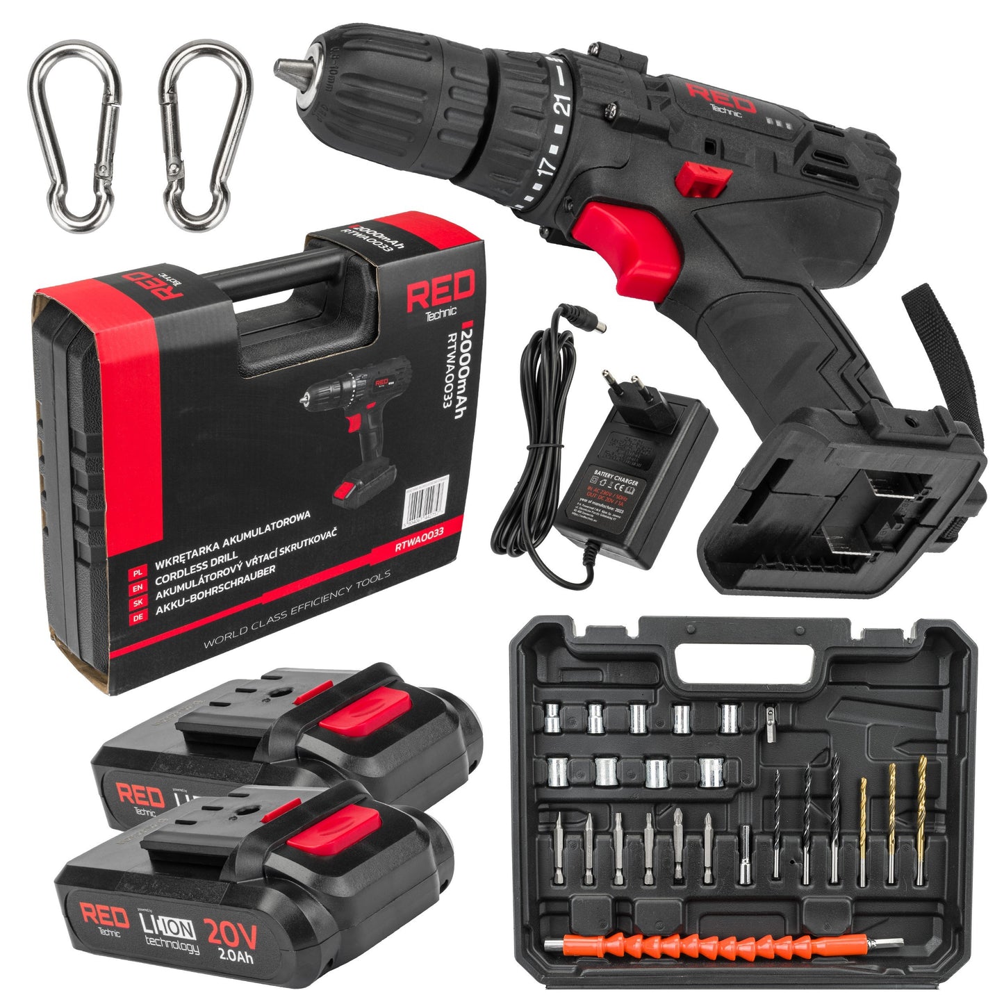 Visseuse Perceuse sans fil LCD 2x batteries 20V