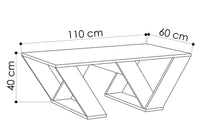 Table basse Bois ORINI blanche 110x60x40 cm