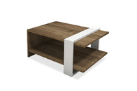 Table basse Carla Bois  blanc noyer 80x50x35 cm