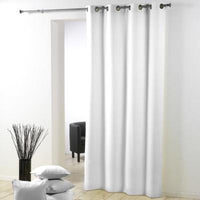 Rideau a oeillets metal 140 x 280 cm polyester uni essentiel Blanc