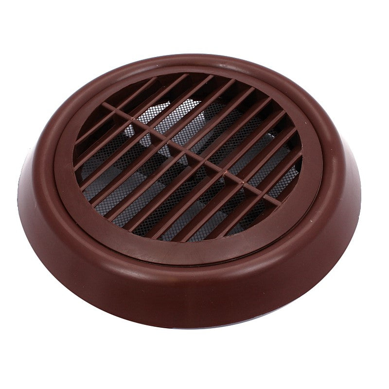 Grille ventilation ronde réglable, 90-160 mm, maille marron