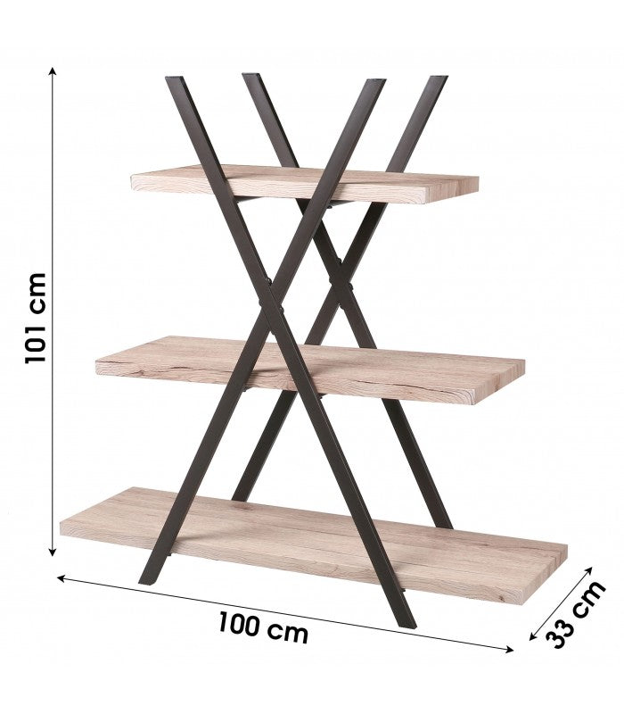 Etagère Pyramide Design Industriel Dock - L. 100 X H. 101 Cm - Noir