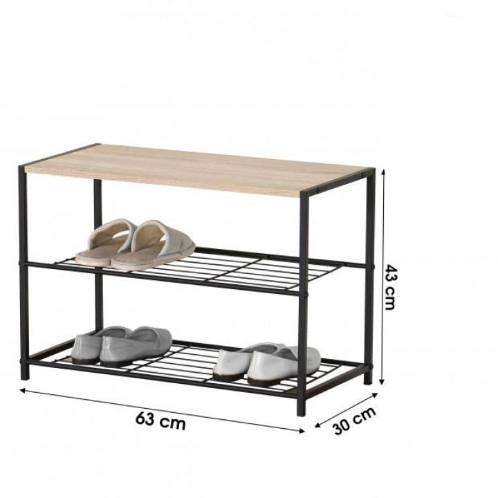 Meuble Etagere Range Chaussures 2 Niveaux 63x30xh43 cm