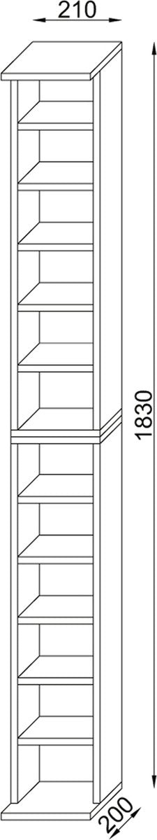 Étagère sur pied  21 x 180 cm, Blanche