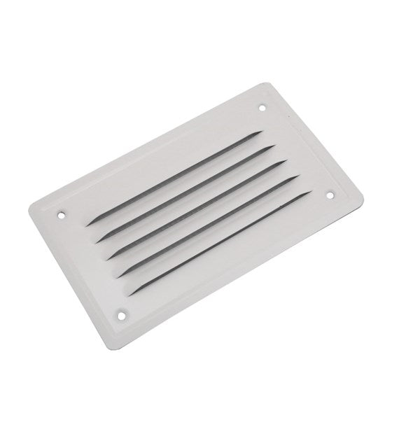 Grille de ventilation  aération oblique en métal S 7x14 blanche + maille