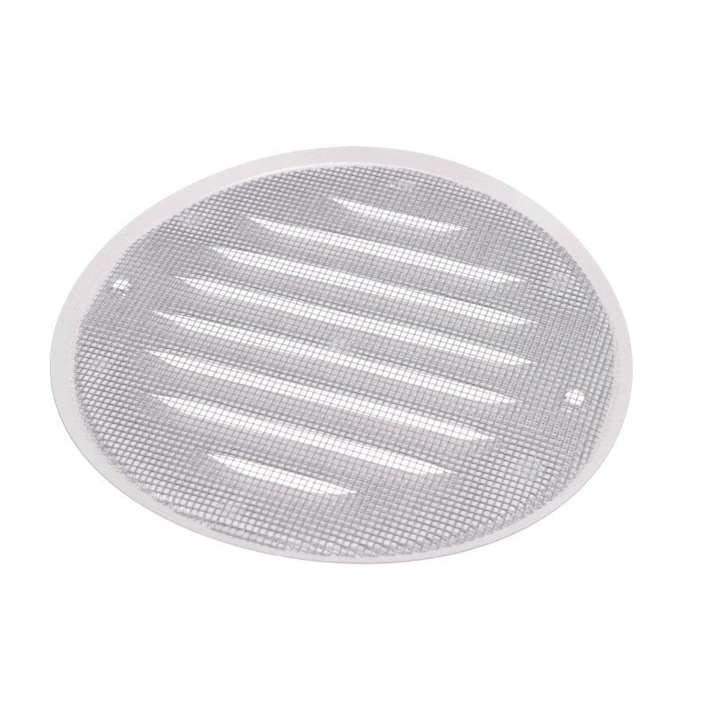 Grille ventilation aeration métallique ronde 100 mm, vissée, maille anti insecte inox