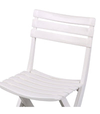 Chaise De Jardin Pliable En Plastique Blanc 41.5x40x79cm