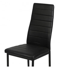 Chaise  salle a manger dossier haut Effet Cuir noir 42,5x49x98 cm