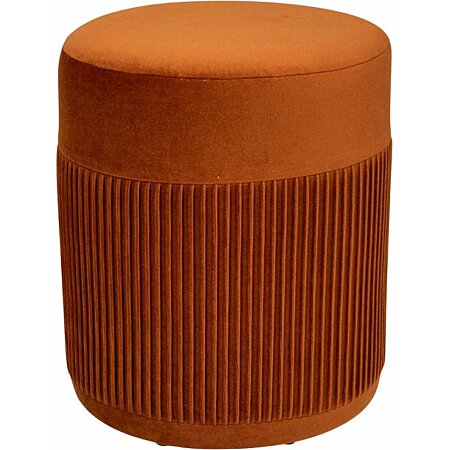 Pouf Design en Velours "Nofy" 38cm Ambre