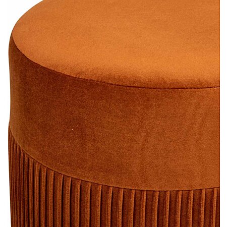 Pouf Design en Velours "Nofy" 38cm Ambre