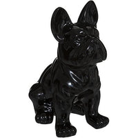 Statuette Chien Bulldog en Céramique Noir H 22 cm