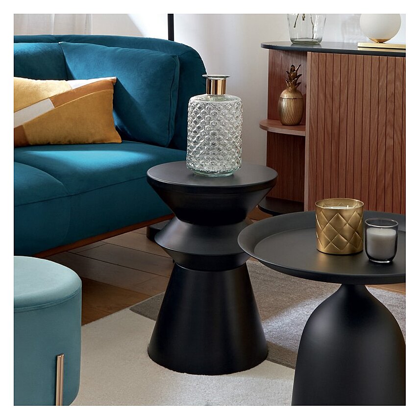 Table café totem Noir L.39.00 x l.37.00 x H.52.00