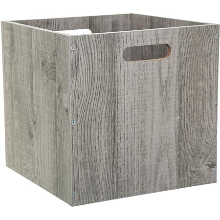 Boîte de rangement en Bois Gris 31 x 31 cm