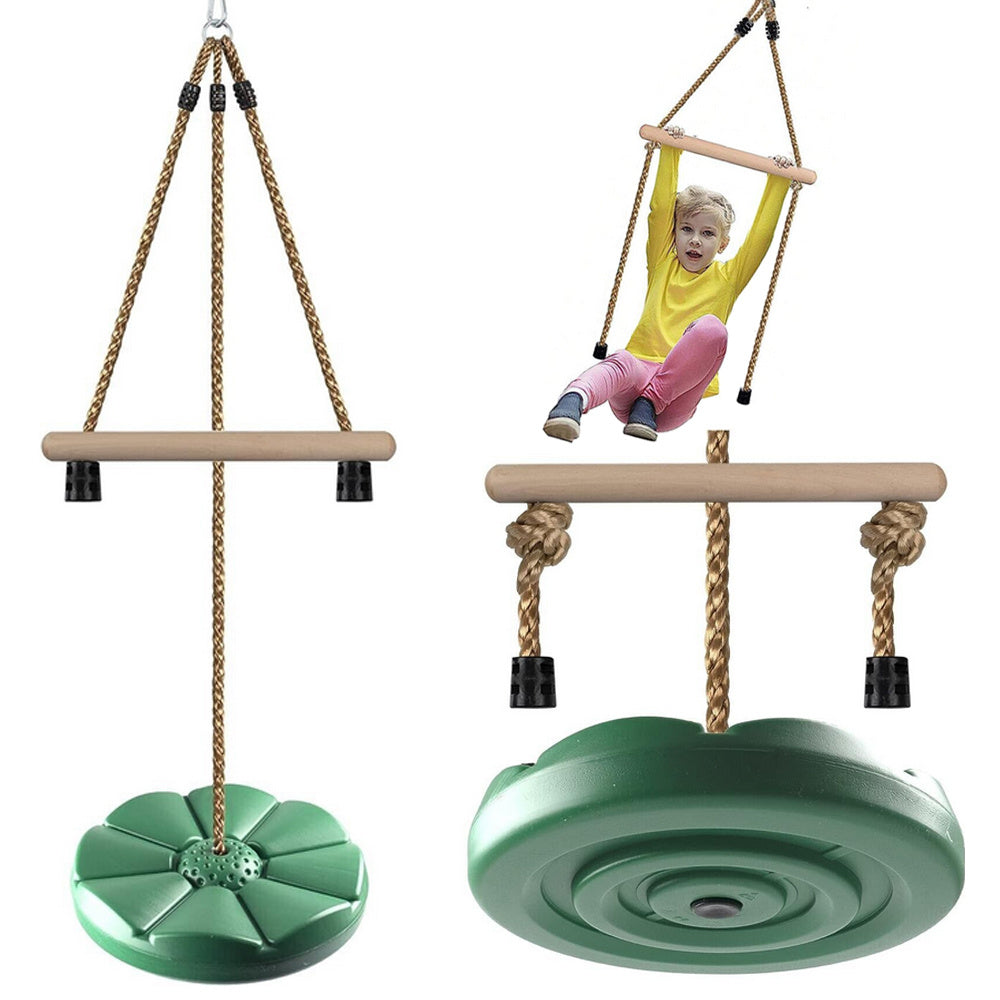 Balançoire De Jardin Pour Enfants Disque Rond verte 190cm