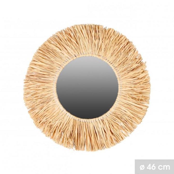 Miroir rond Franges Raphia 46 cm