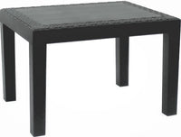 Table basse jardin effet rotin 59x46x40cm anthracite